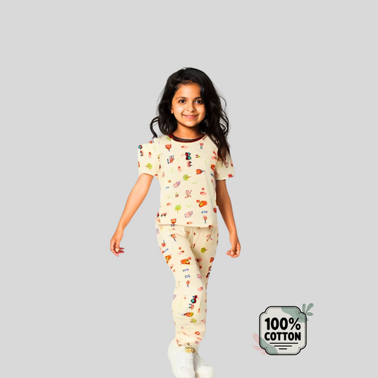 100% Cotton Dreamy Beige Unisex Night suit