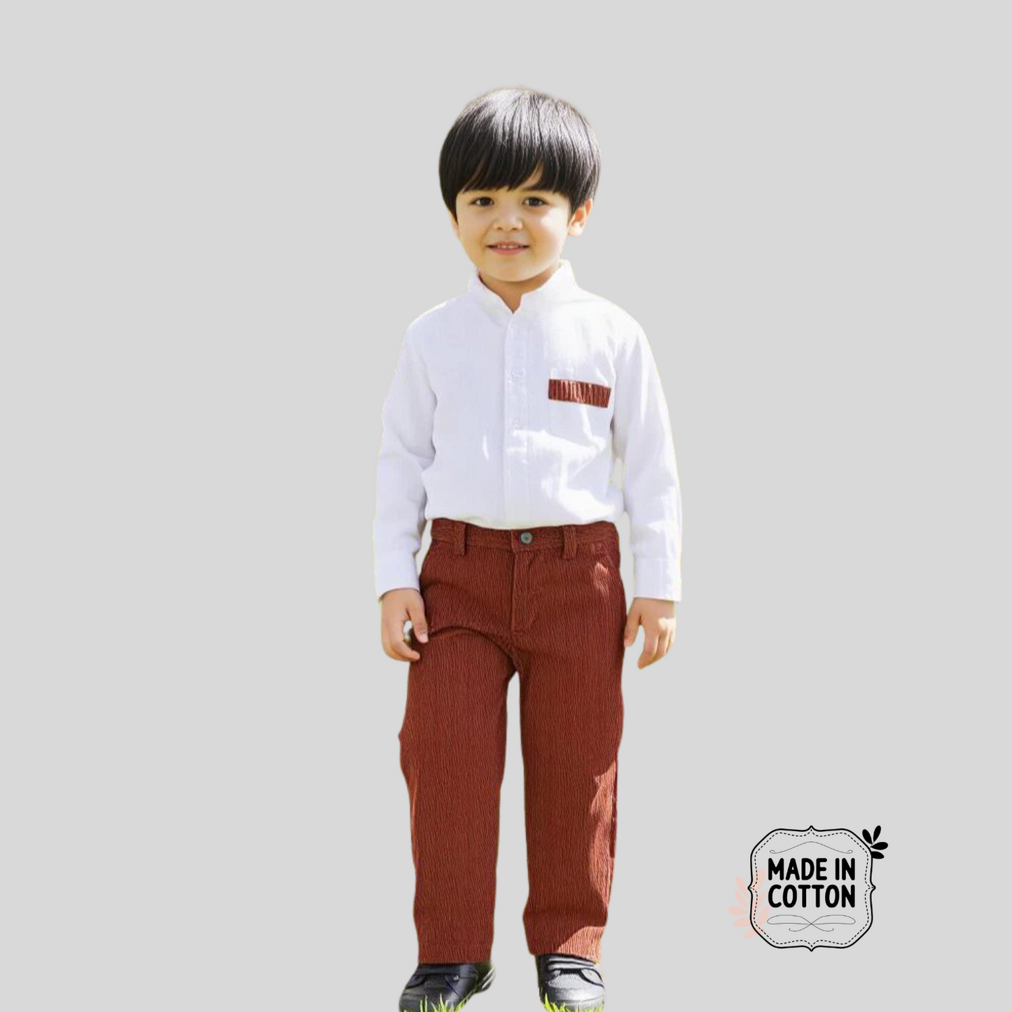 Chic Shirt & Corduroy Pants Set