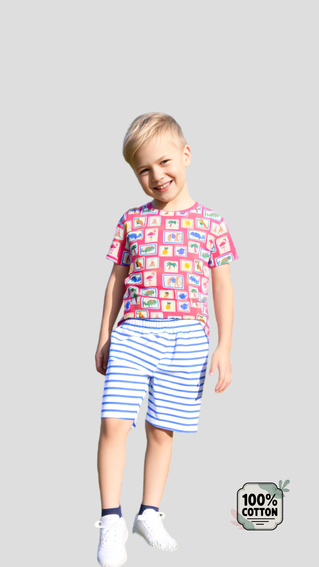 Postcard & Stripes Unisex Playsuit