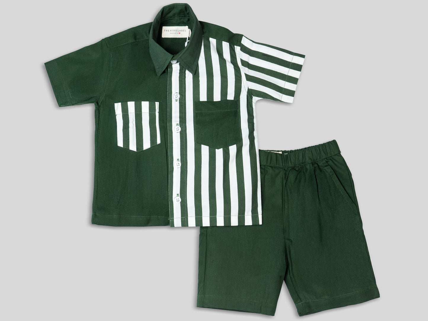Olive Pop Cotton Unisex Co-ord Set