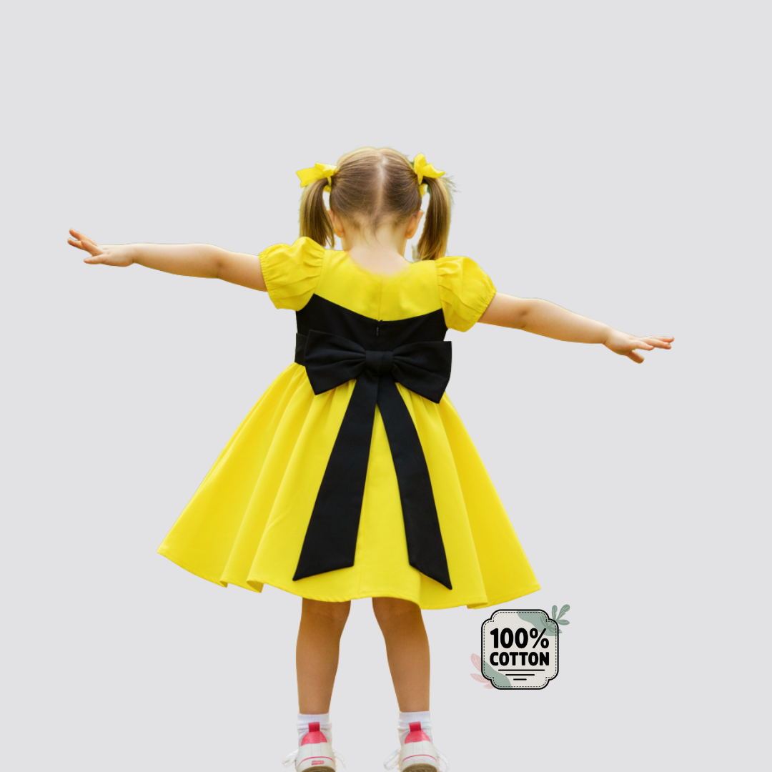 Neon Dream Dress with Signature Black Bow