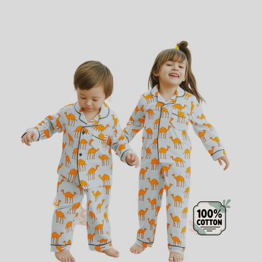 100% Cotton Camel Print Unisex Night Suit