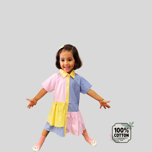 Rainbow Hues Cotton Dress