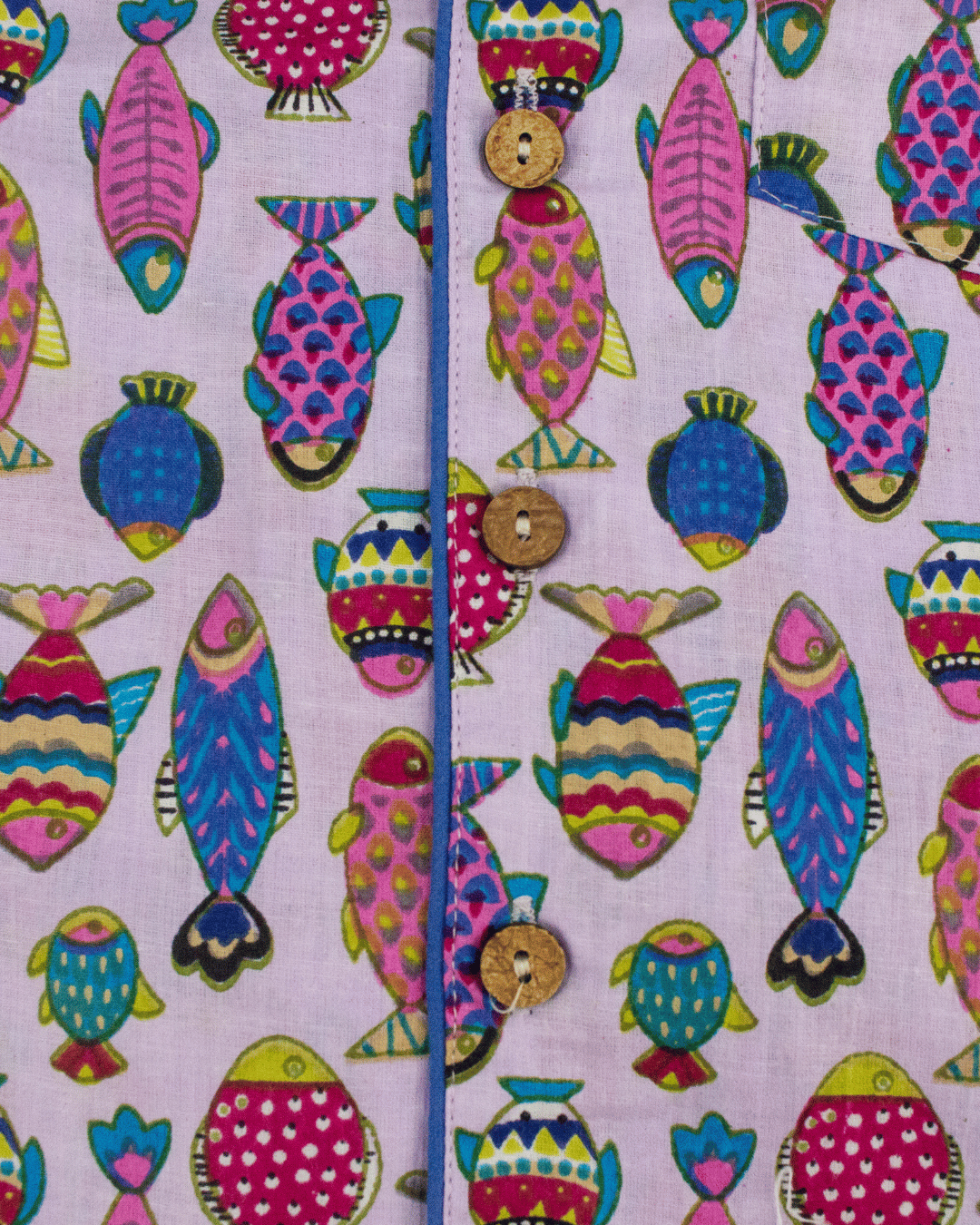 100% Cotton Fish Print Unisex Night Suit