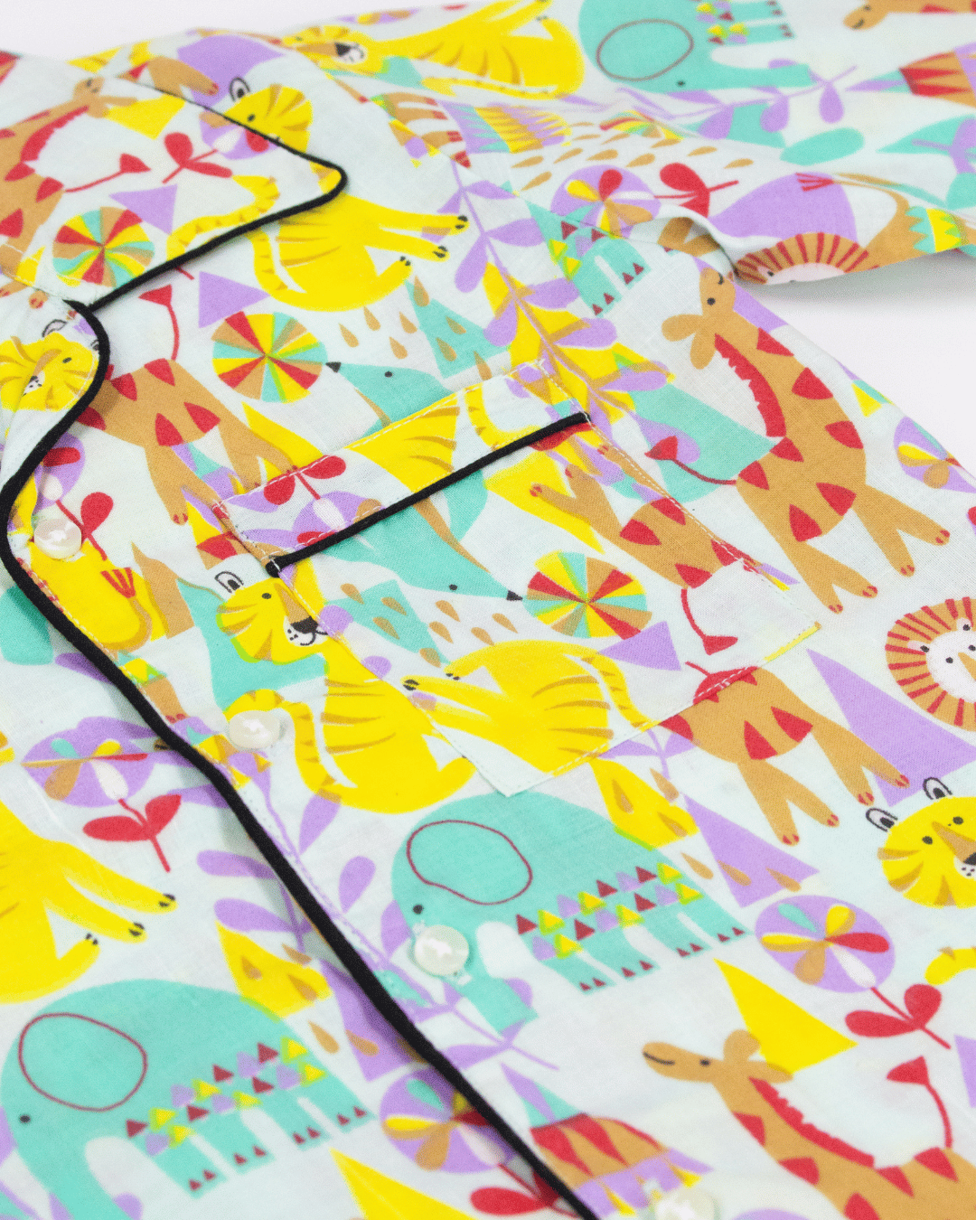 100% Cotton Jungle Theme Unisex Night Suit