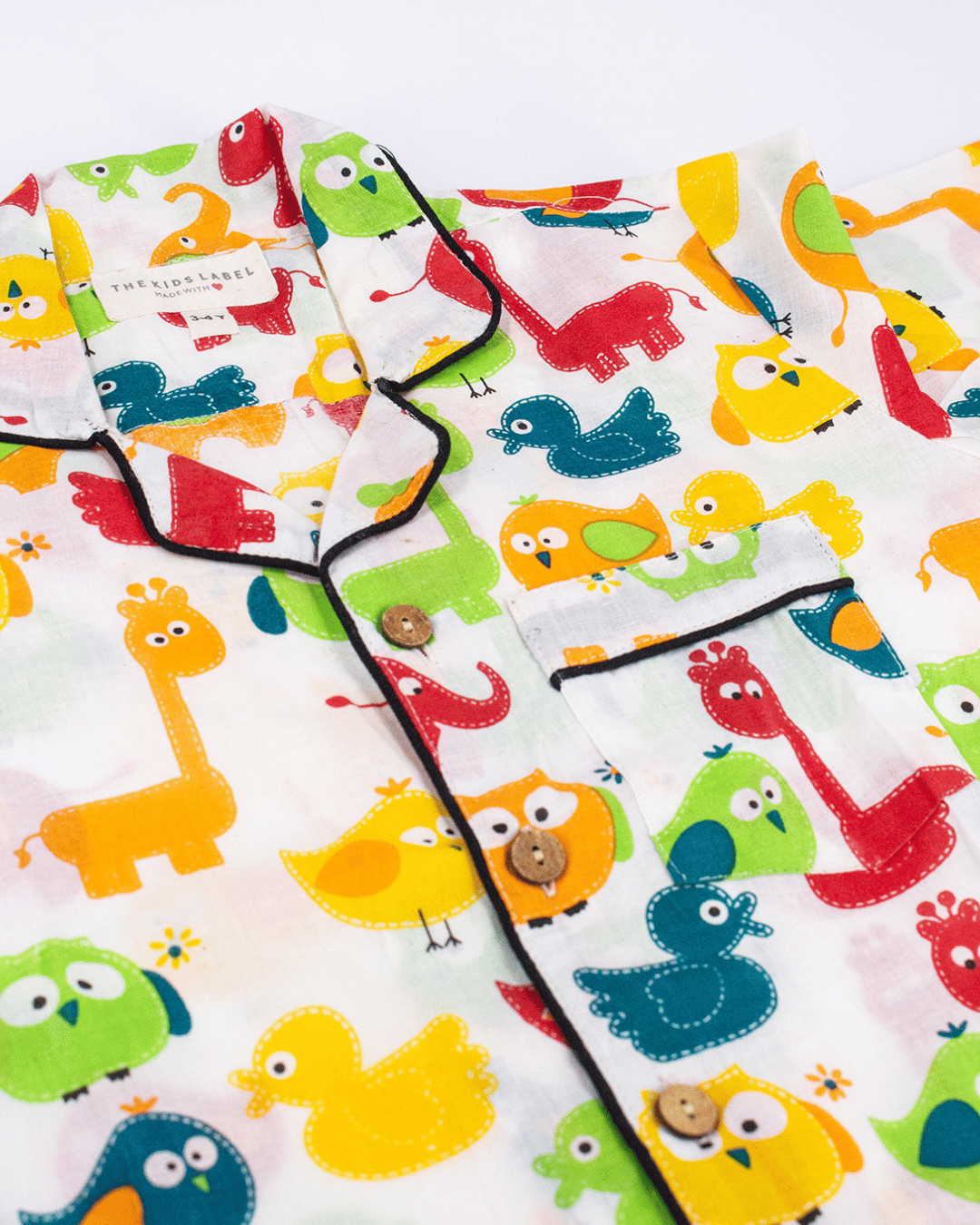 100% Cotton Animal Print Unisex Night Suit