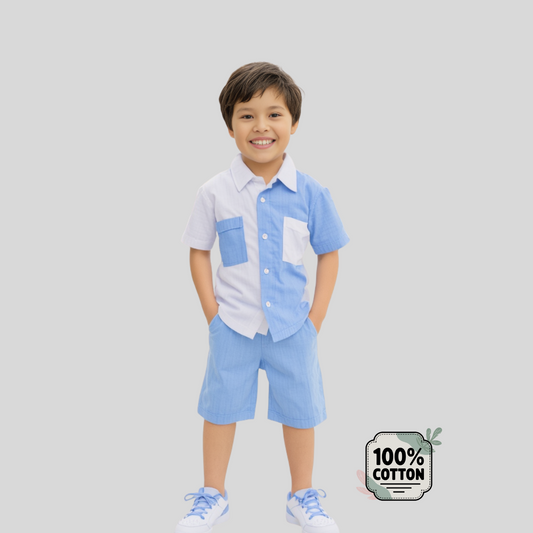 Dual-Tone Cotton Co-Ord Set