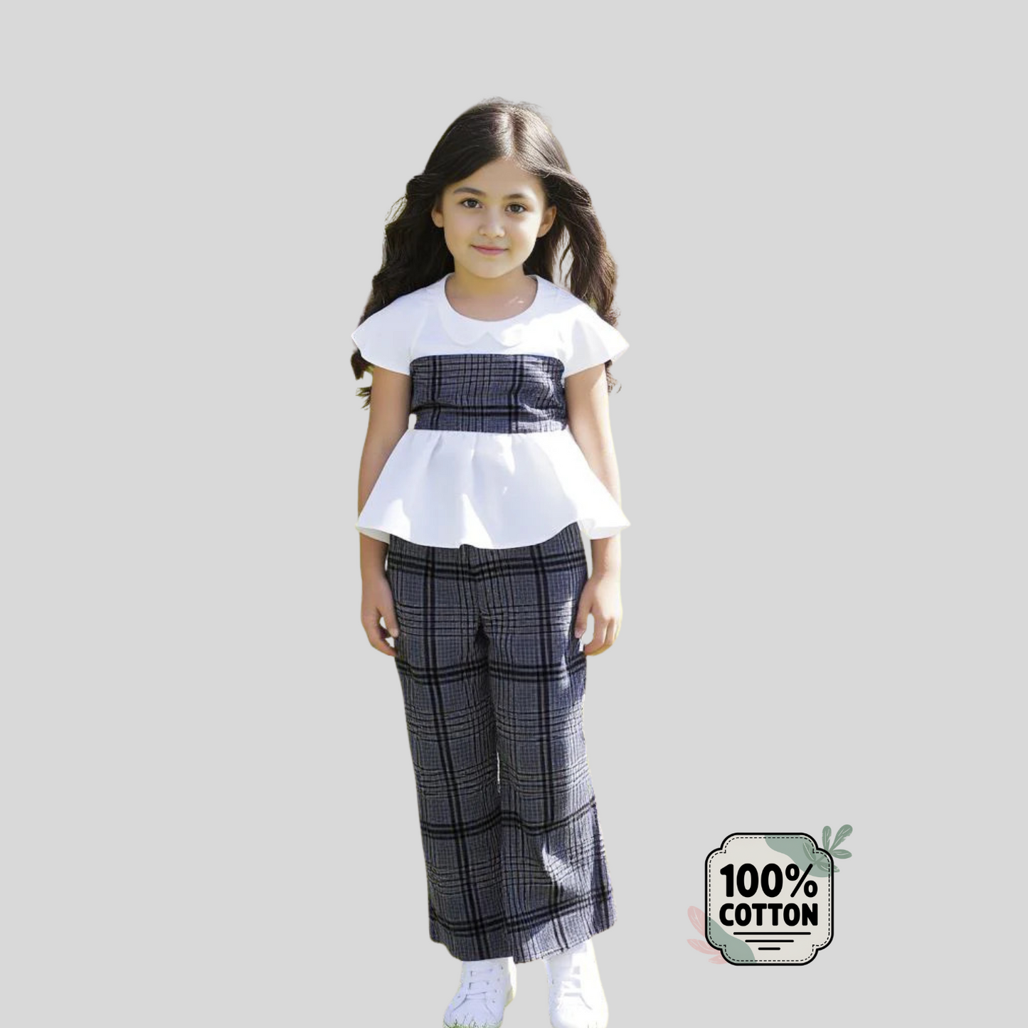 Peter Pan Top and Flared Pants Set