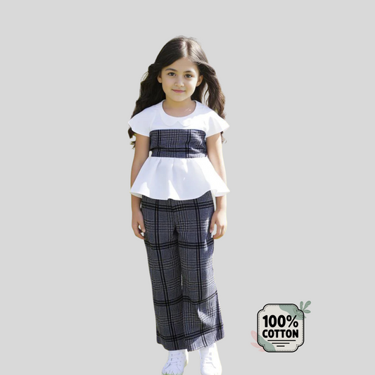 Peter Pan Top and Flared Pants Set