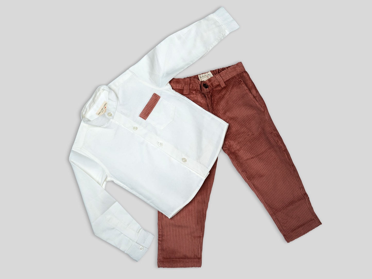 Chic Shirt & Corduroy Pants Set