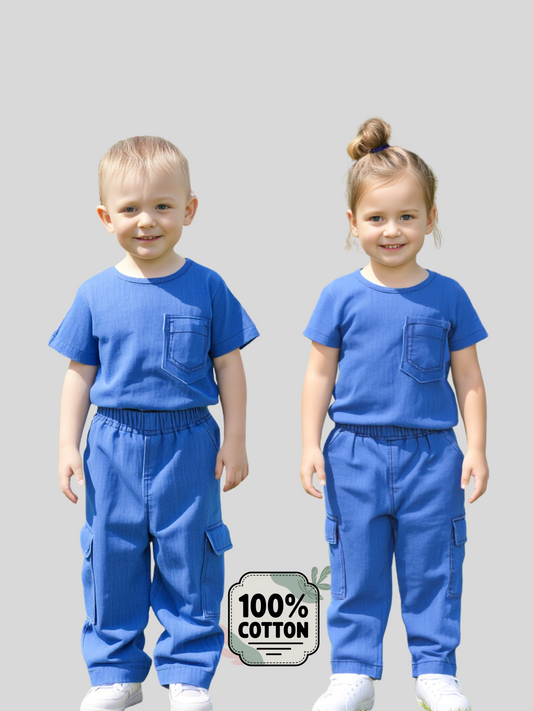 Unisex Denim T-shirt and Pants Set