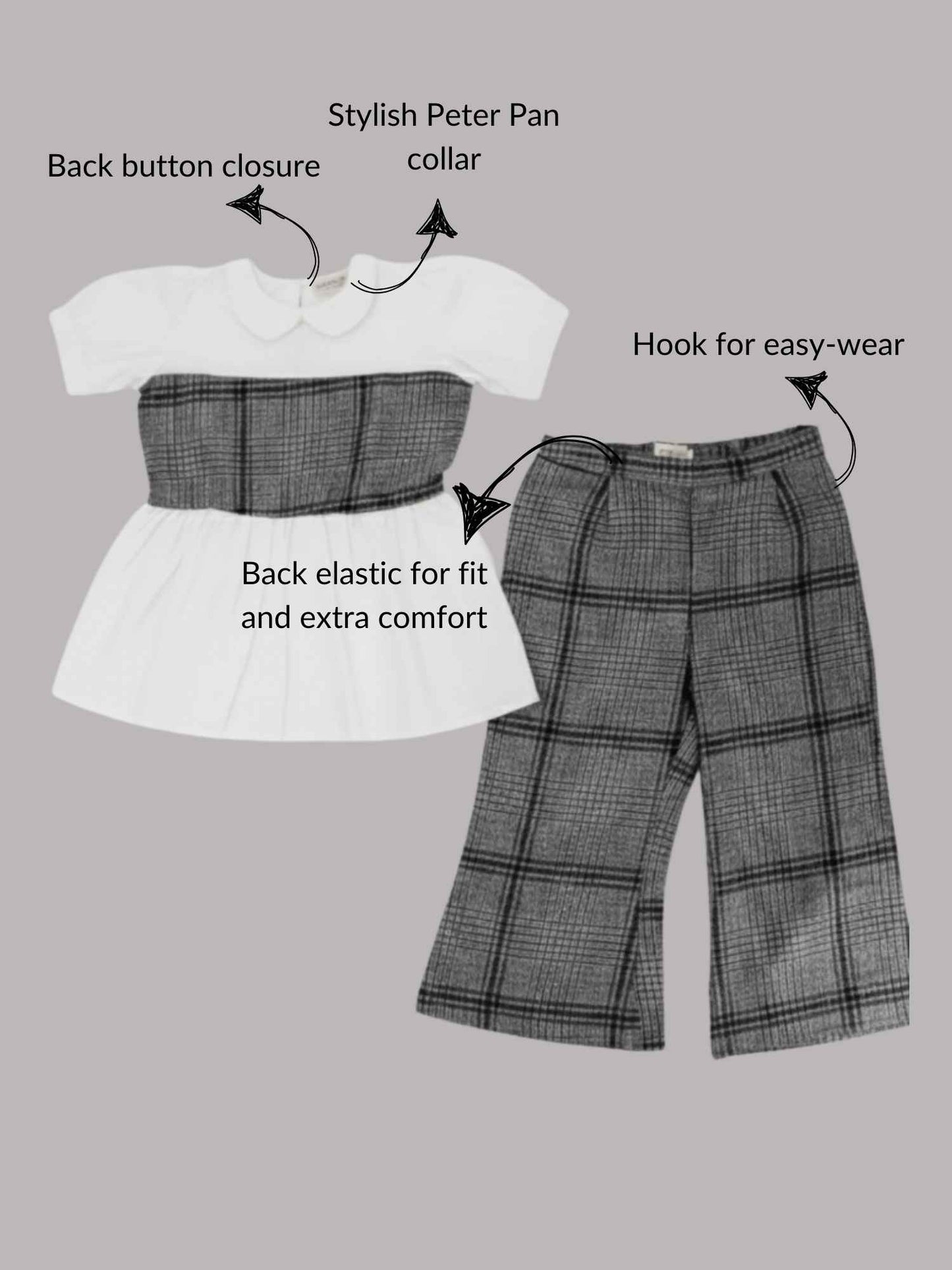 Peter Pan Top and Flared Pants Set