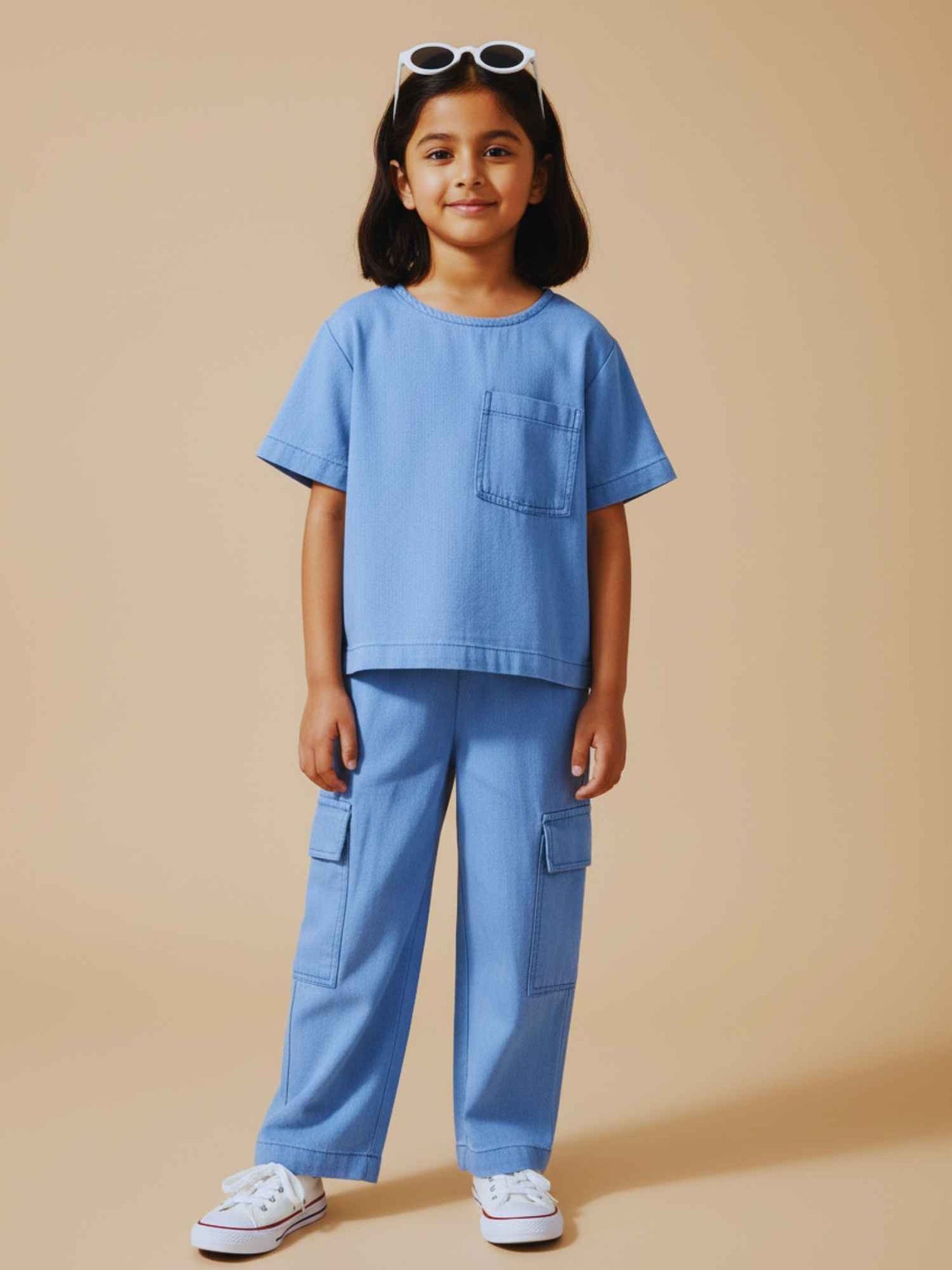 Unisex Denim T-shirt and Pants Set