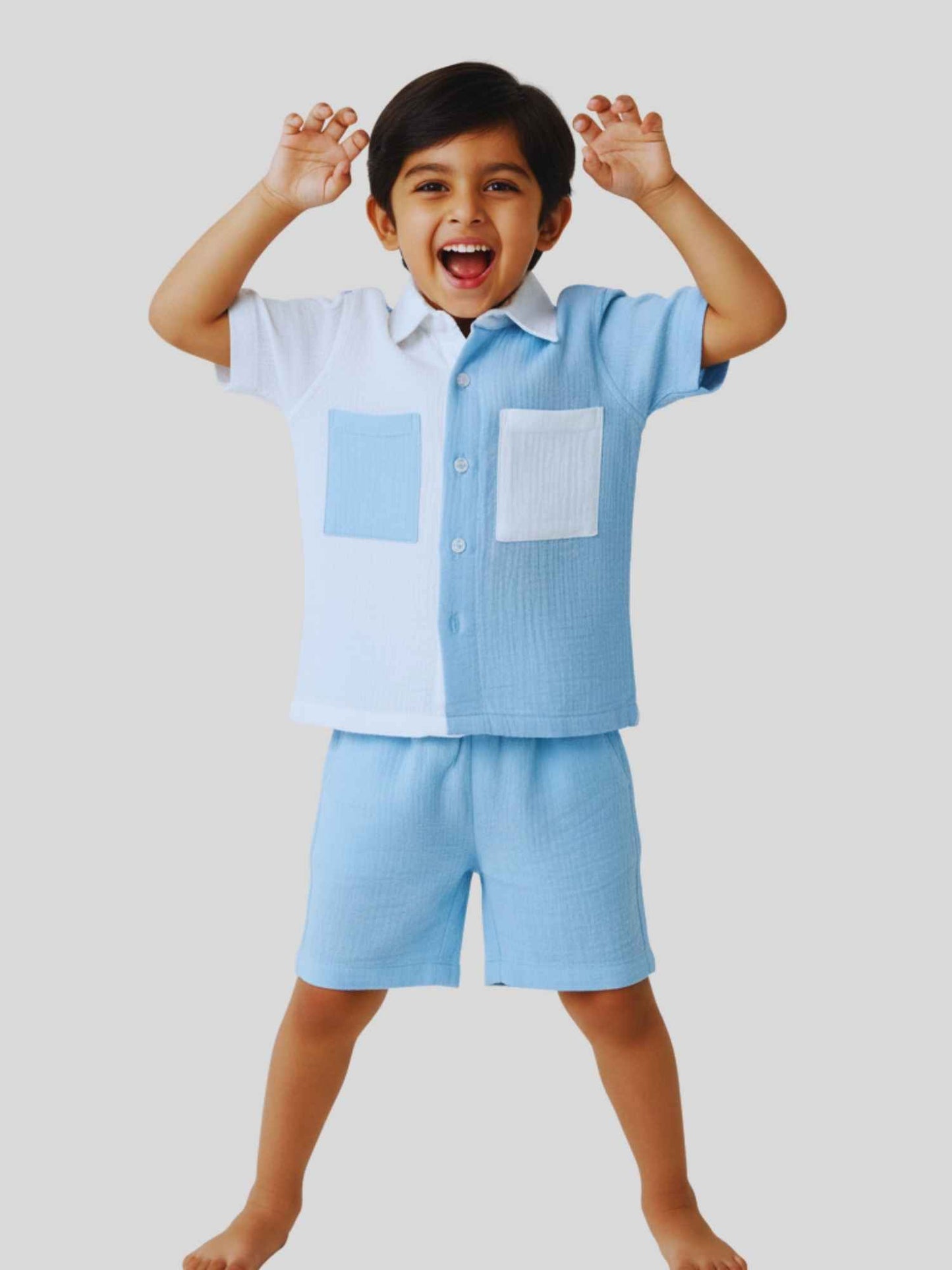 Dual-Tone Cotton Co-Ord Set