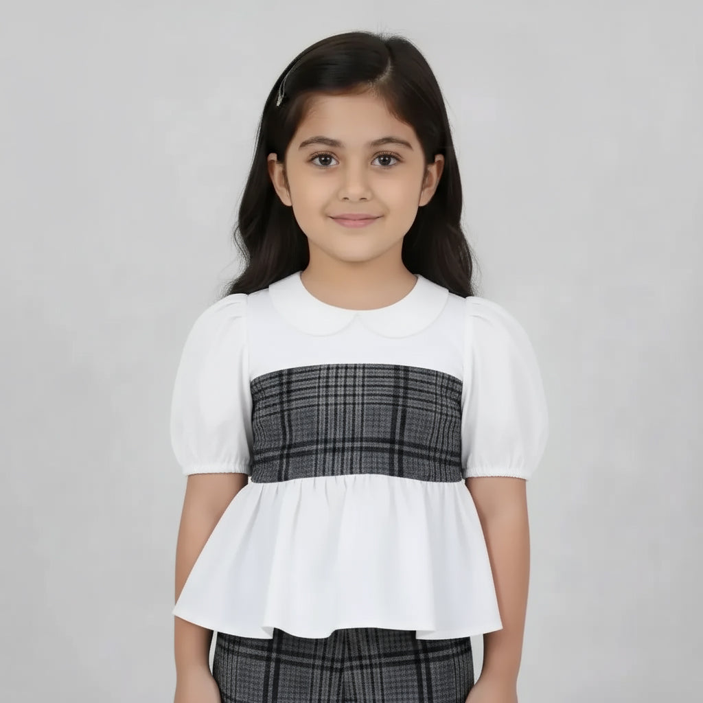 Peter Pan Top and Flared Pants Set