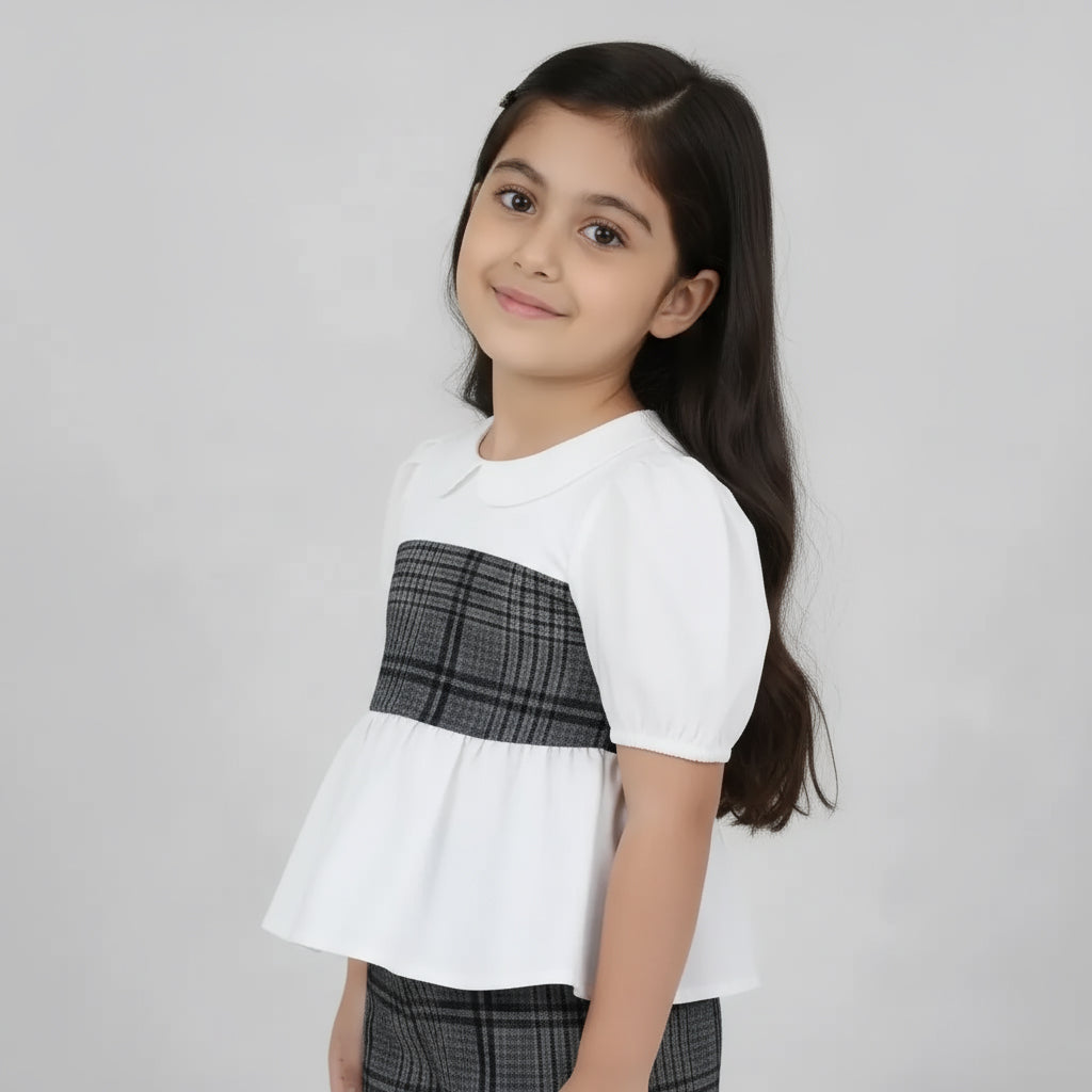 Peter Pan Top and Flared Pants Set