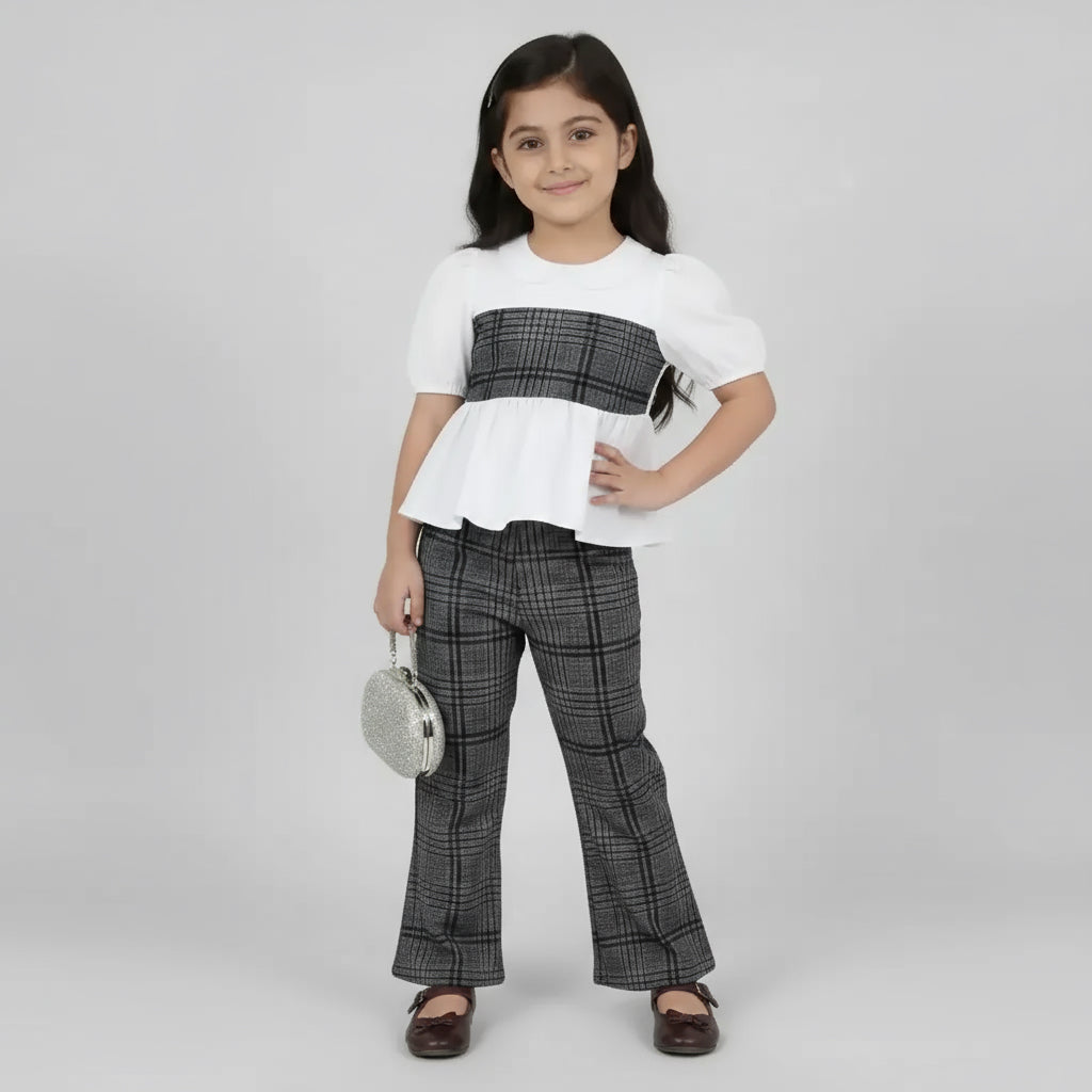 Peter Pan Top and Flared Pants Set