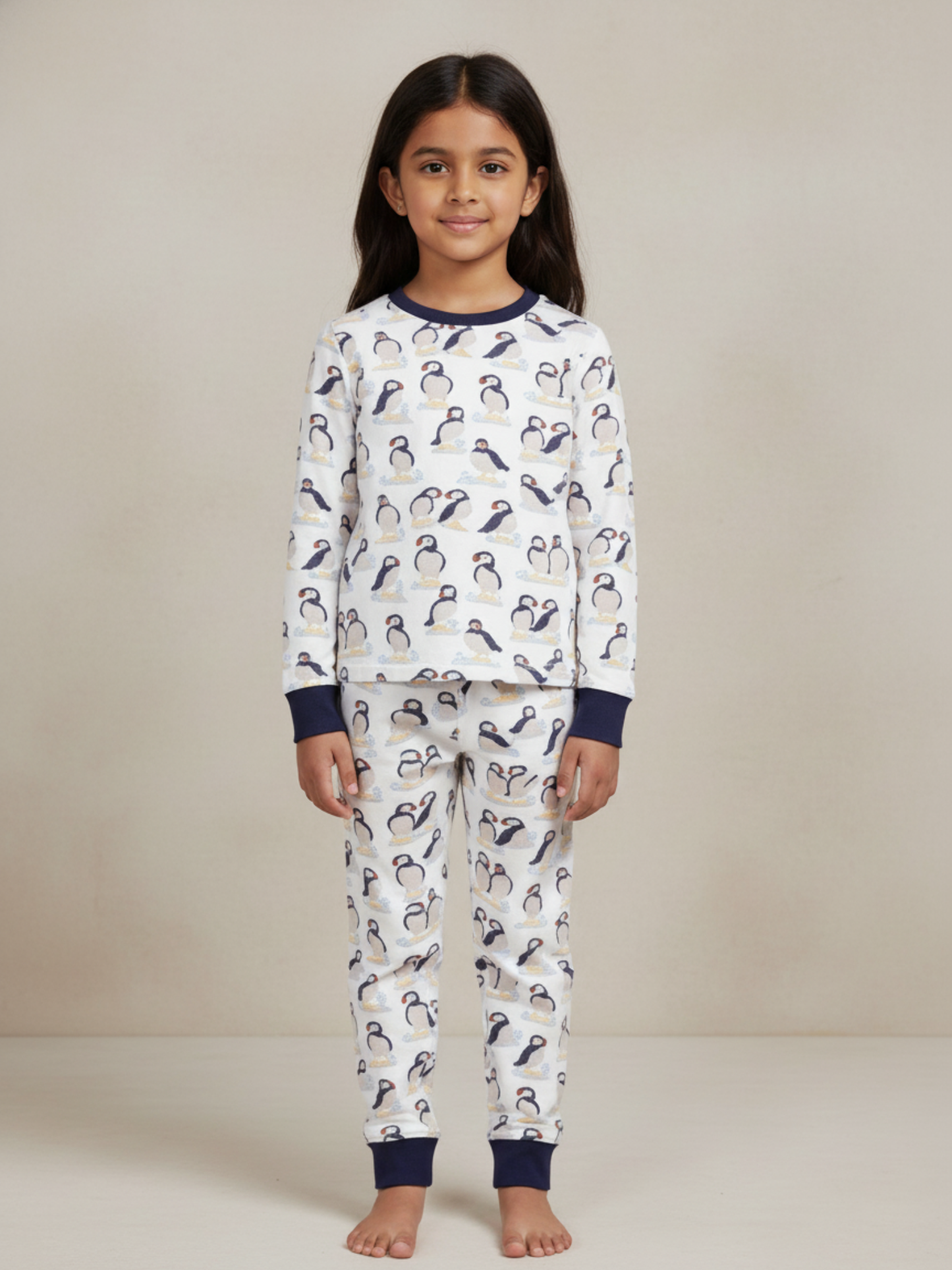 100% Cotton Knit Penguins Unisex Night Suit