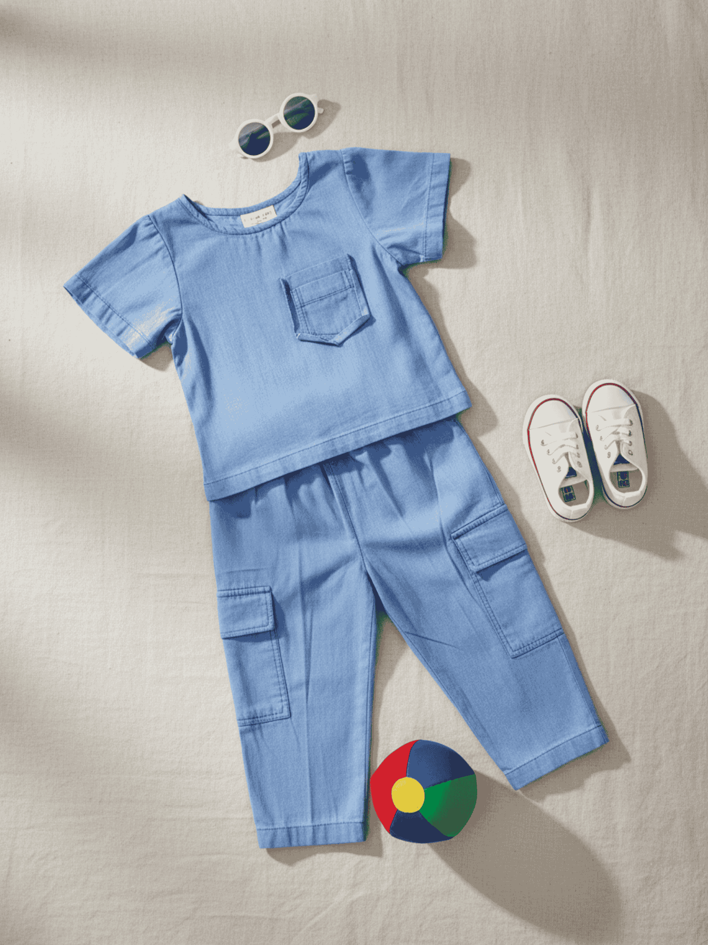 Unisex Denim T-shirt and Pants Set