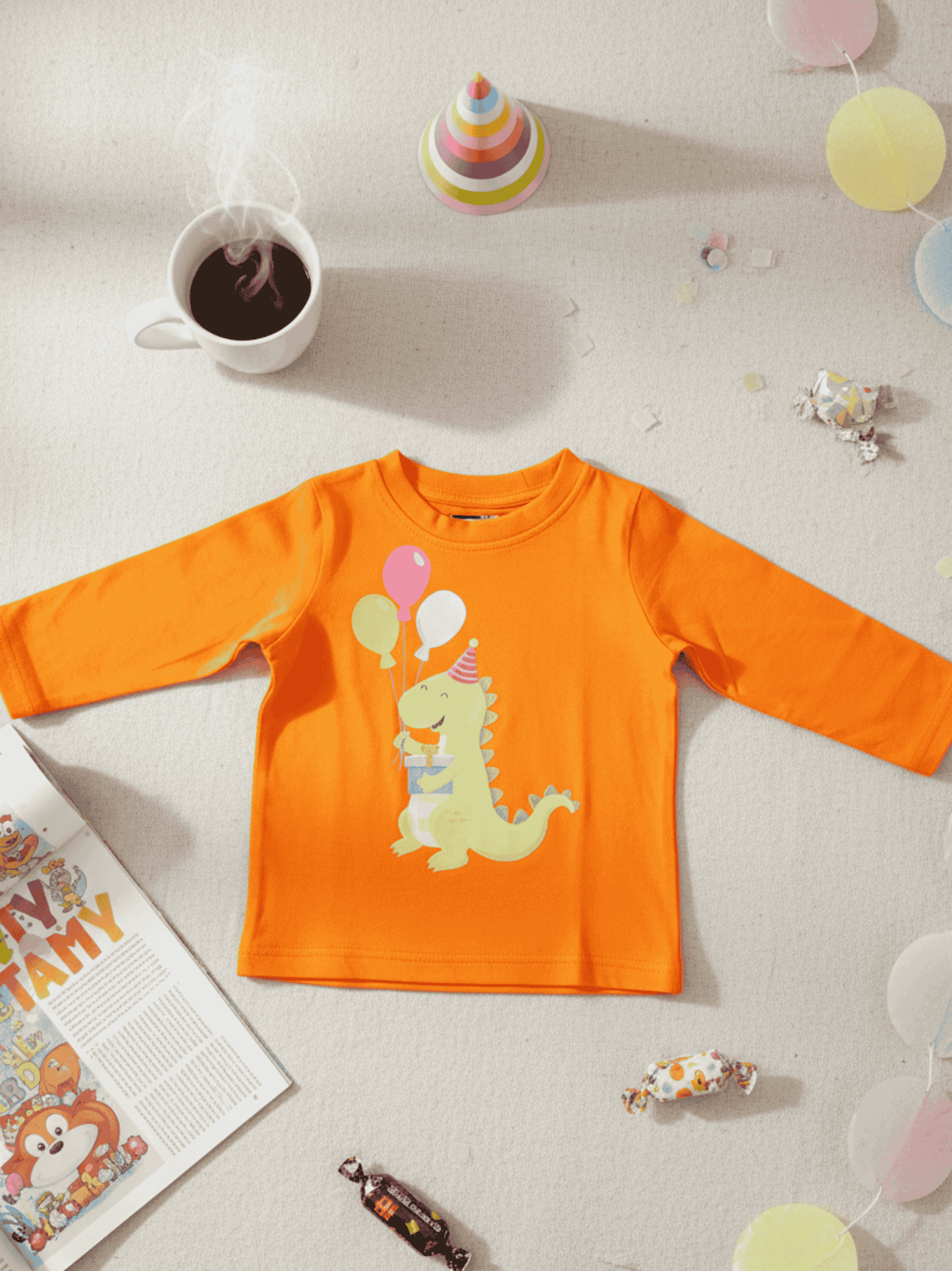 Dino Party Fun Unisex Cotton Tee