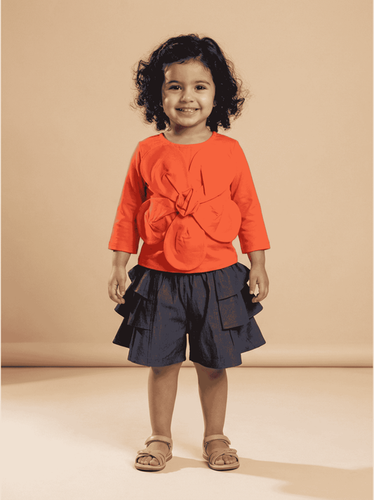 Flower Cotton Skort Set