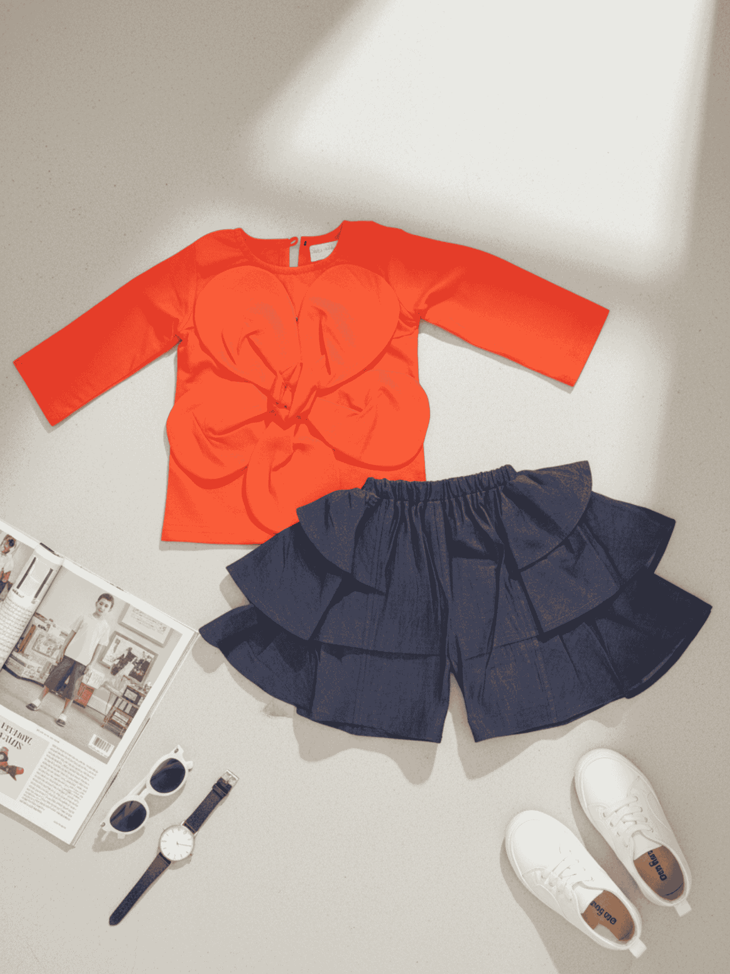 Flower Cotton Skort Set