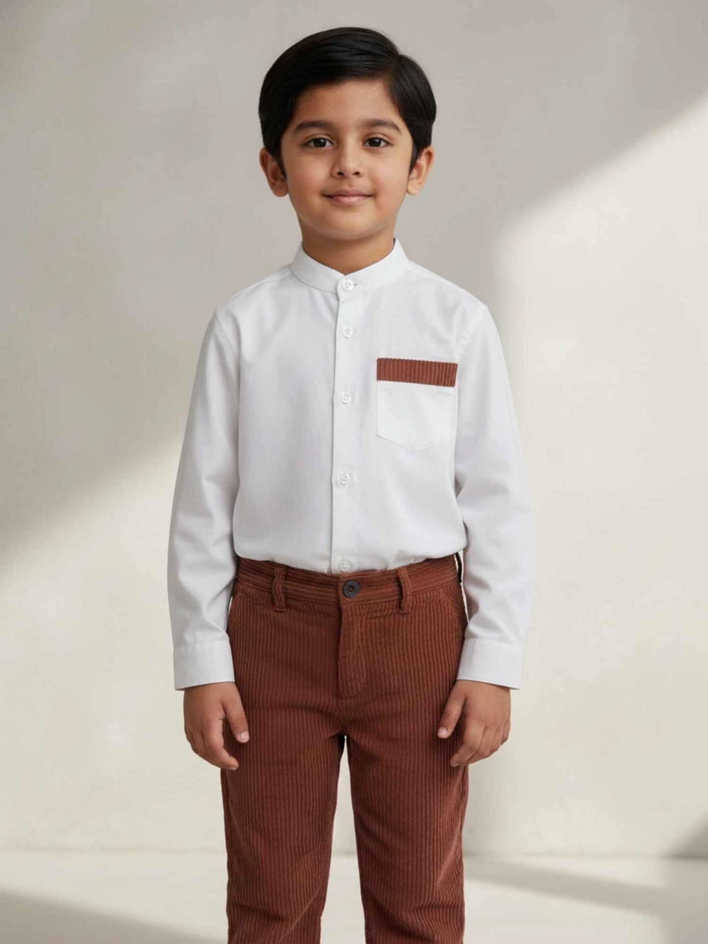 Chic Shirt & Corduroy Pants Set