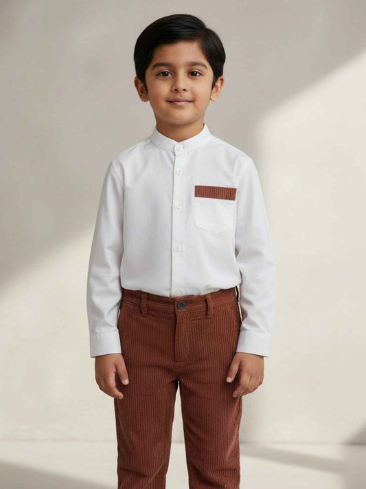 Chic Shirt & Corduroy Pants Set