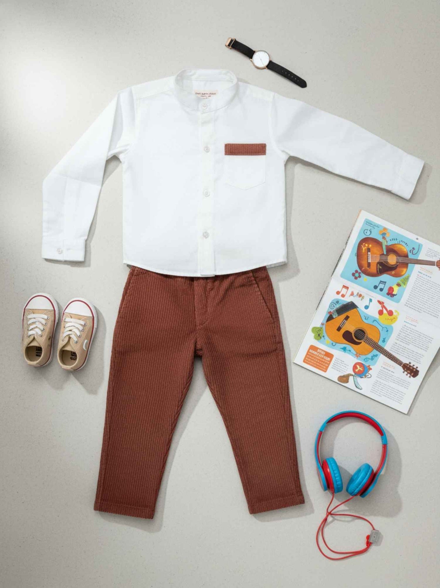 Chic Shirt & Corduroy Pants Set