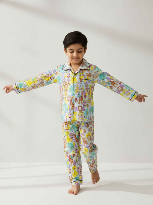 100% Cotton Jungle Theme Unisex Night Suit