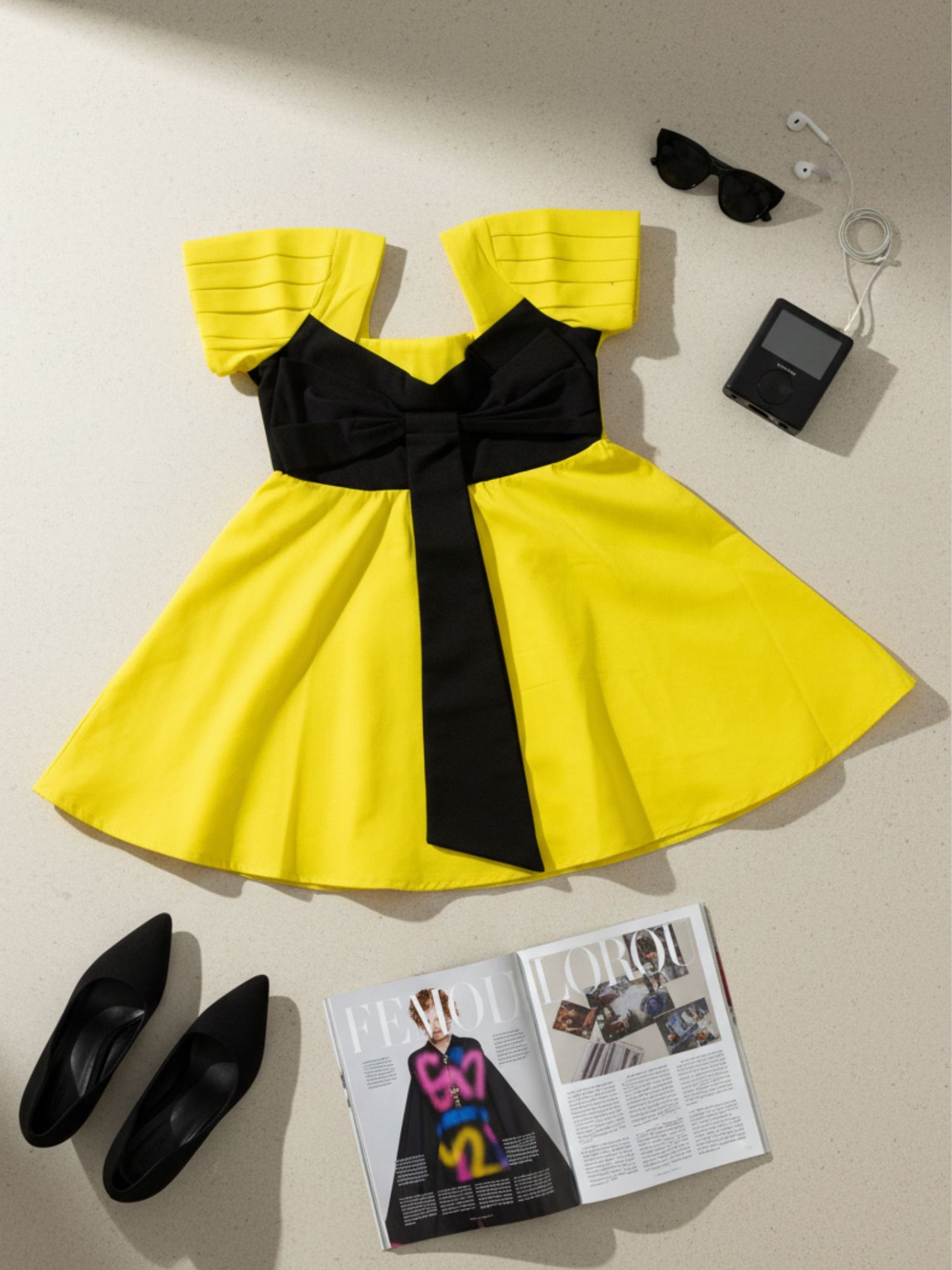 Neon Dream Dress with Signature Black Bow