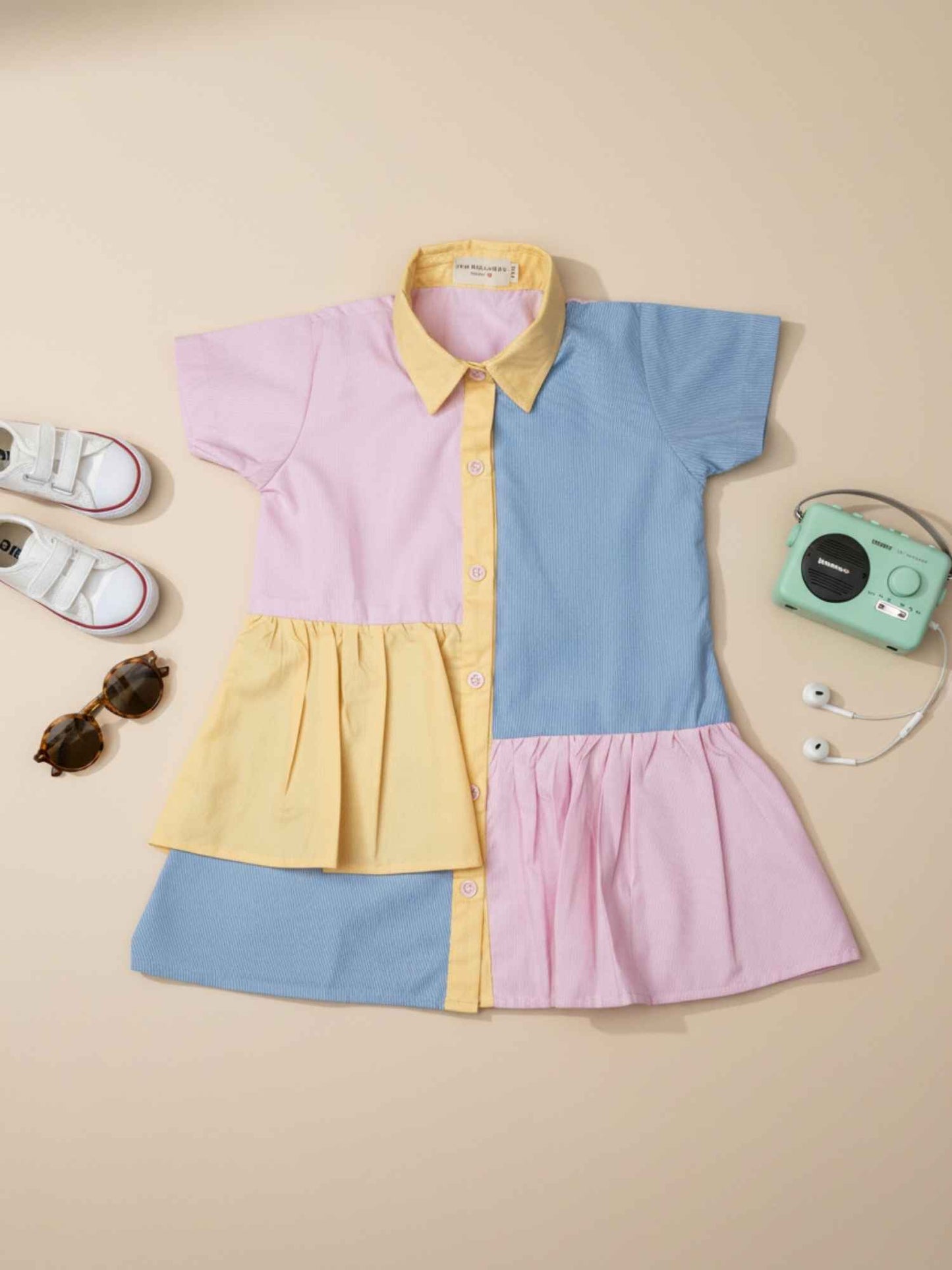 Rainbow Hues Cotton Dress