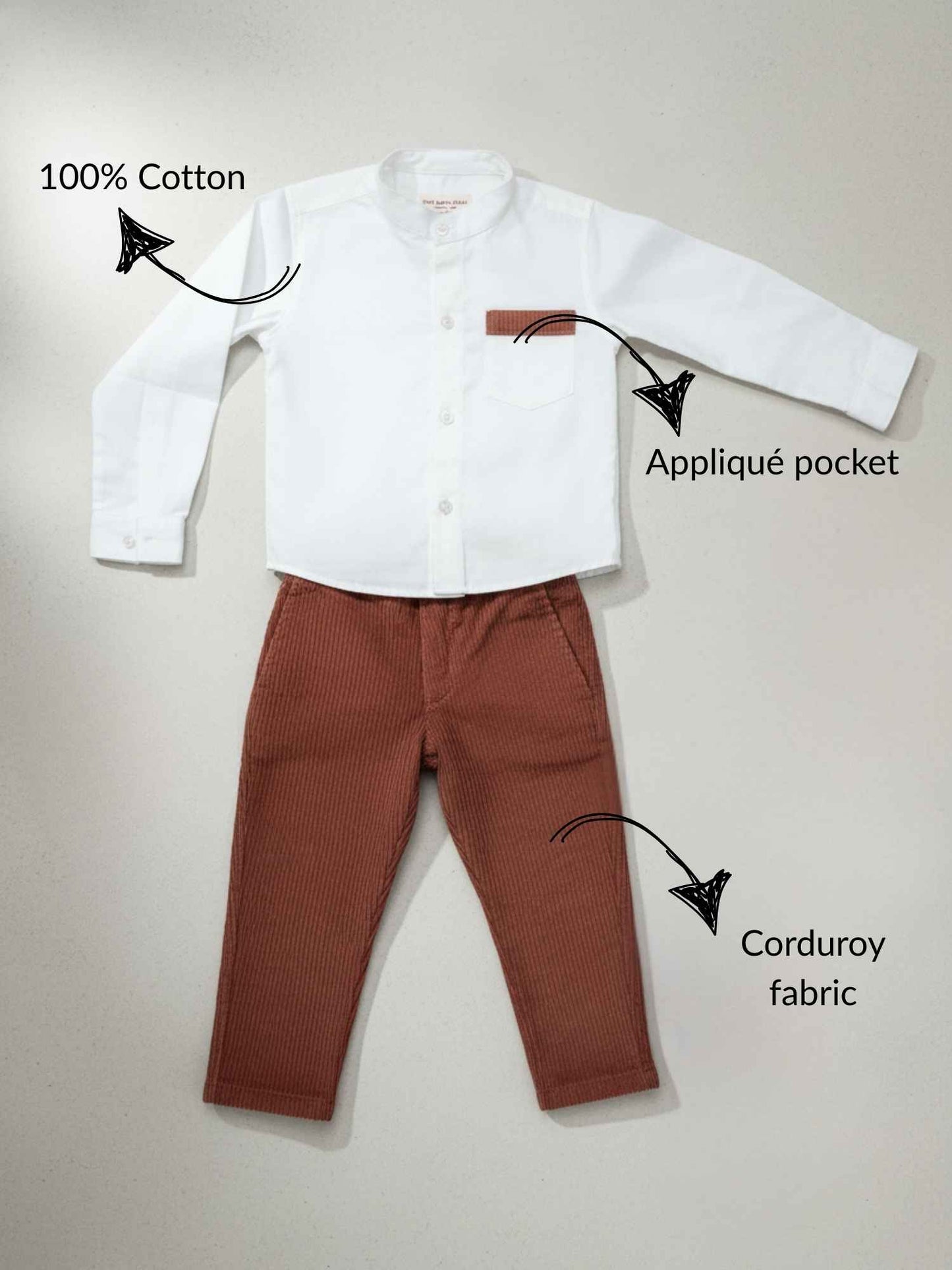 Chic Shirt & Corduroy Pants Set