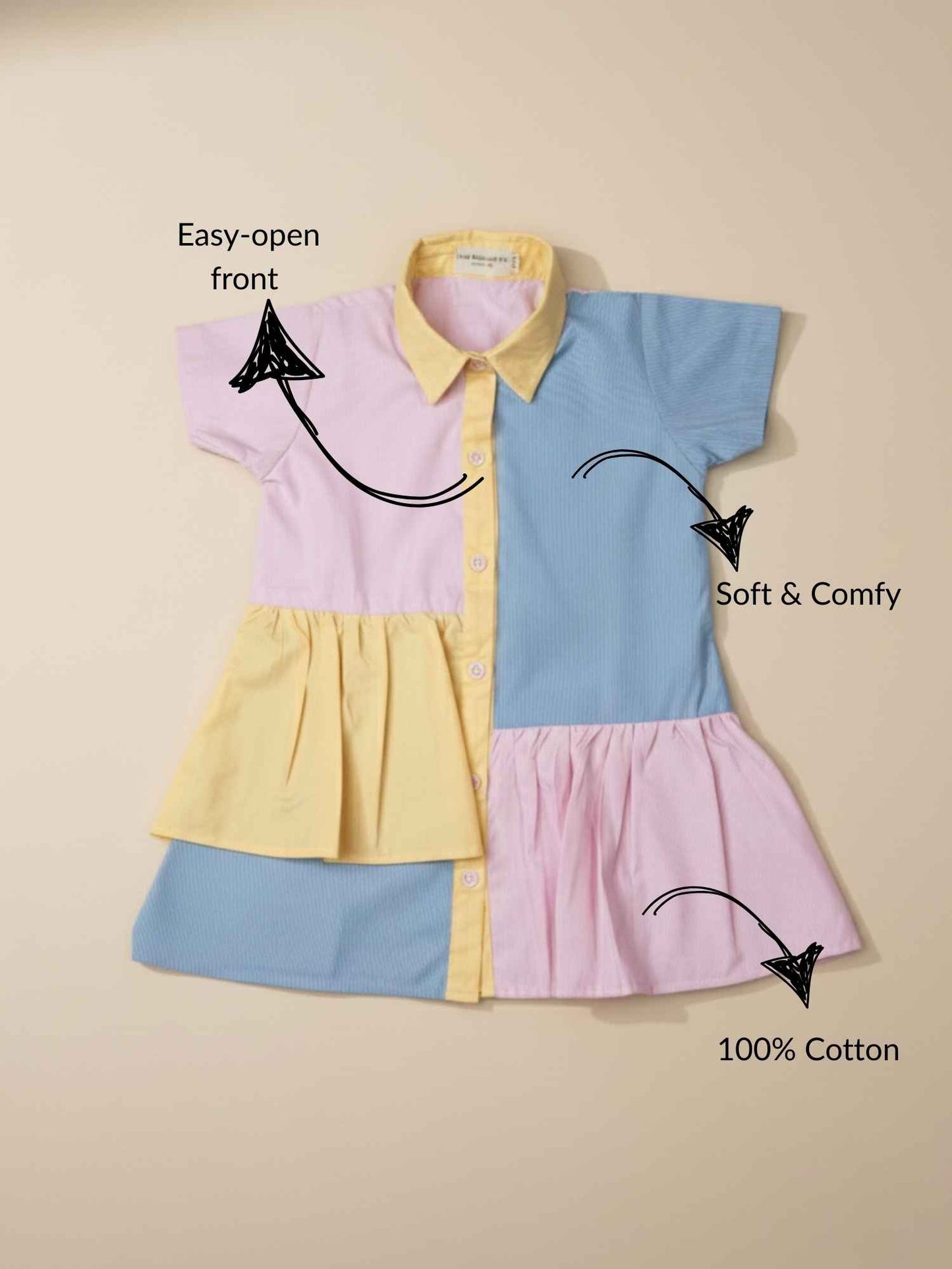 Rainbow Hues Cotton Dress