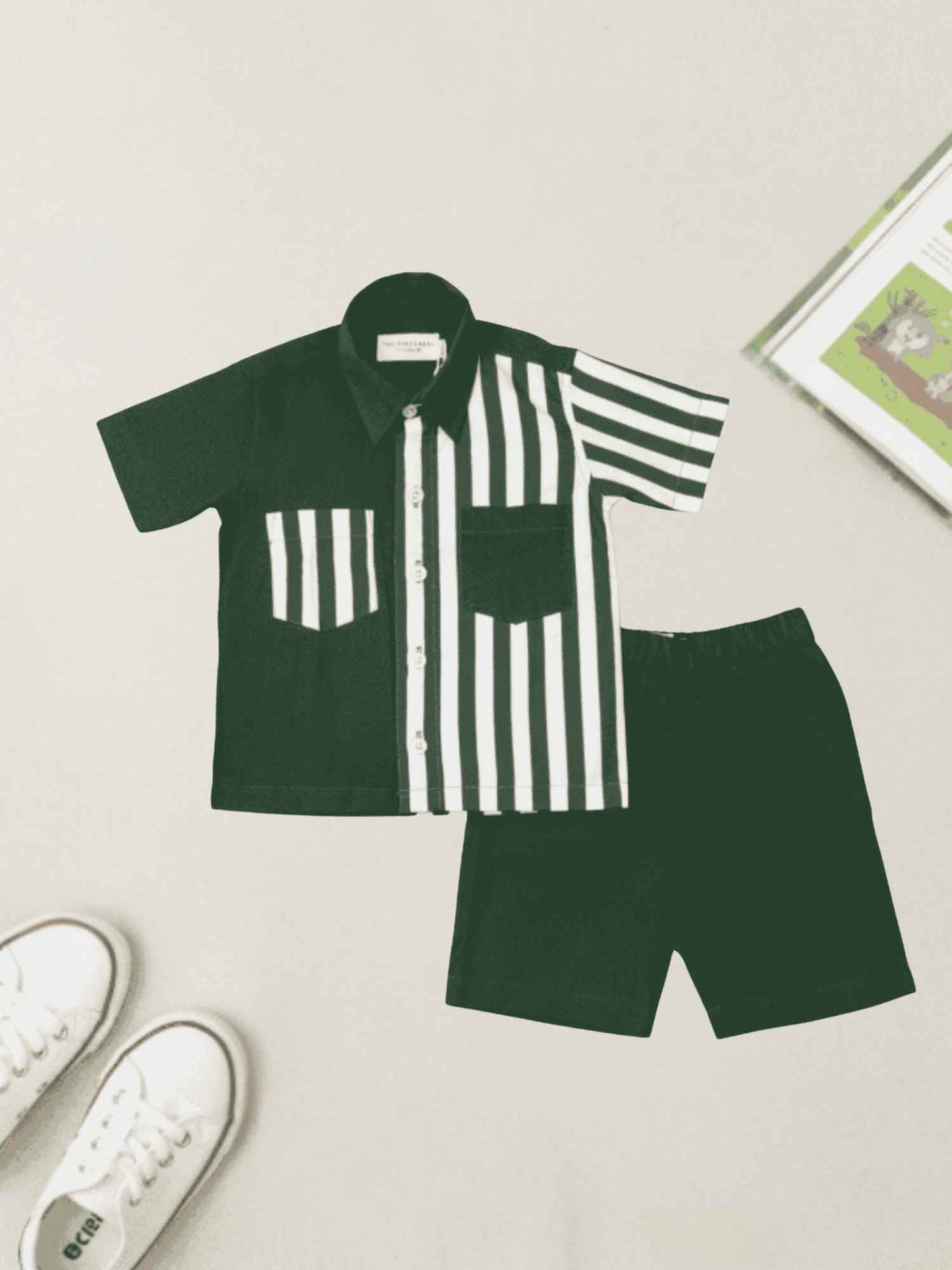 Olive Pop Cotton Unisex Co-ord Set