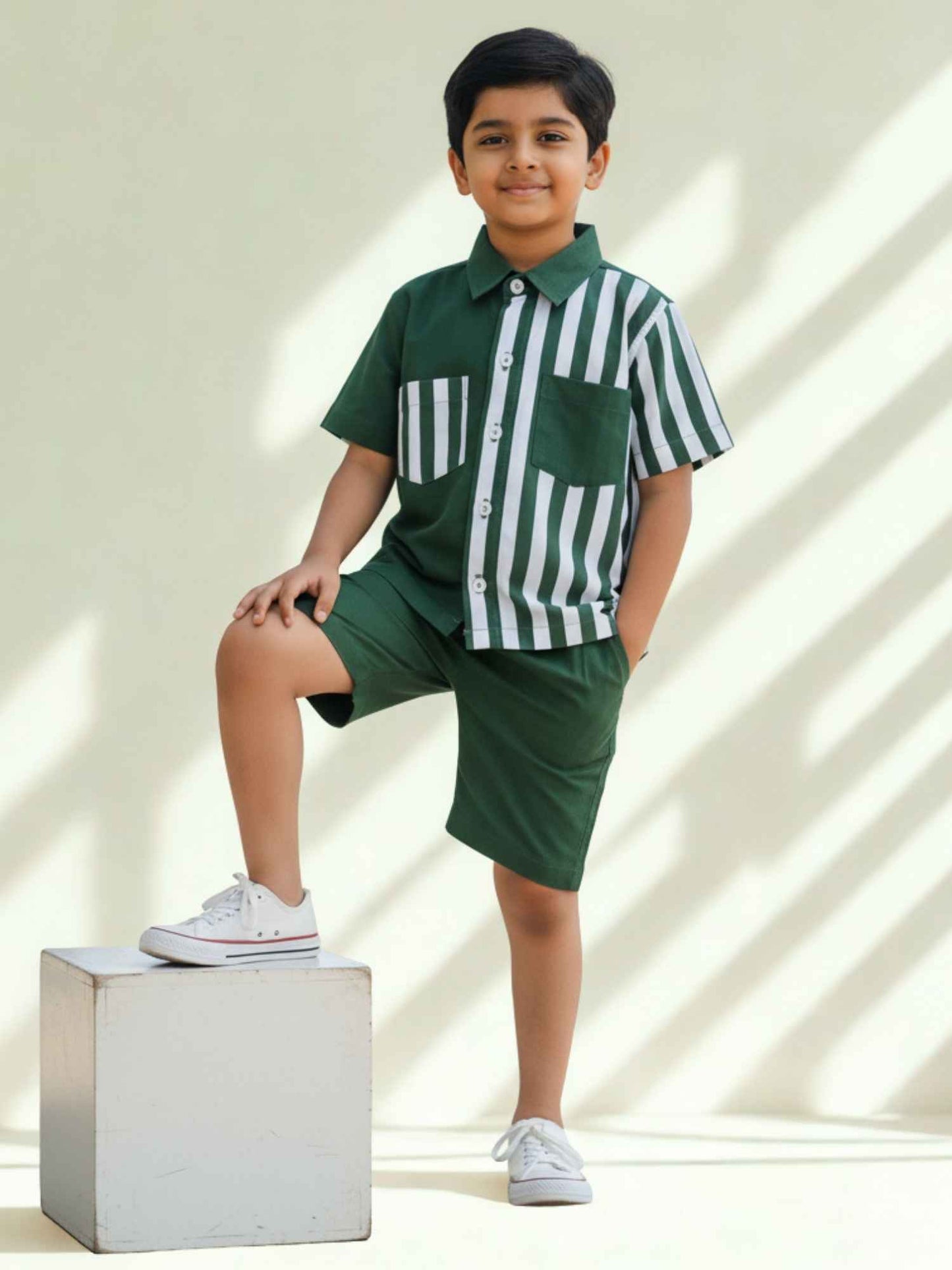 Olive Pop Cotton Unisex Co-ord Set