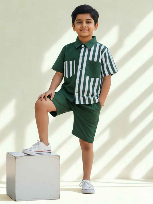 Olive Pop Cotton Unisex Co-ord Set