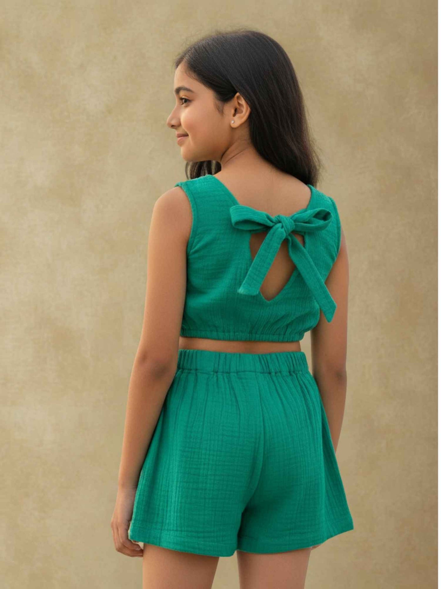 Green Skort and Top Cotton Co-Ord Set