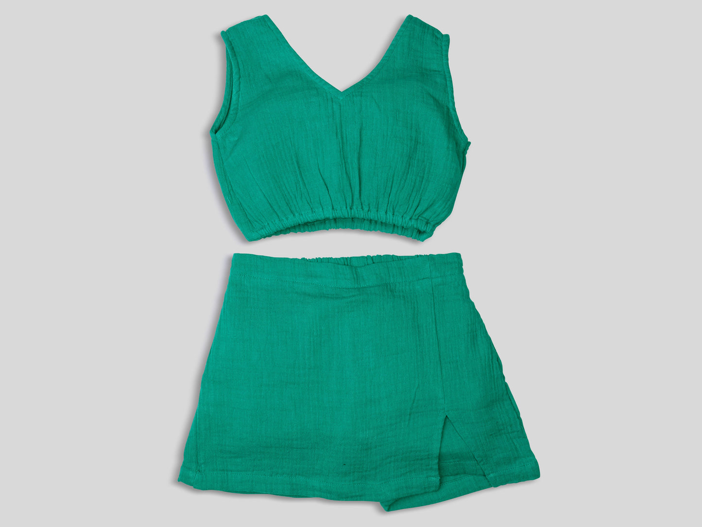 Green Skort and Top Cotton Co-Ord Set
